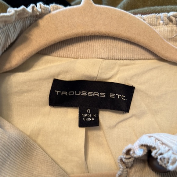 Trousers Etc cream corduroy blazer-size 4 - Picture 4 of 5